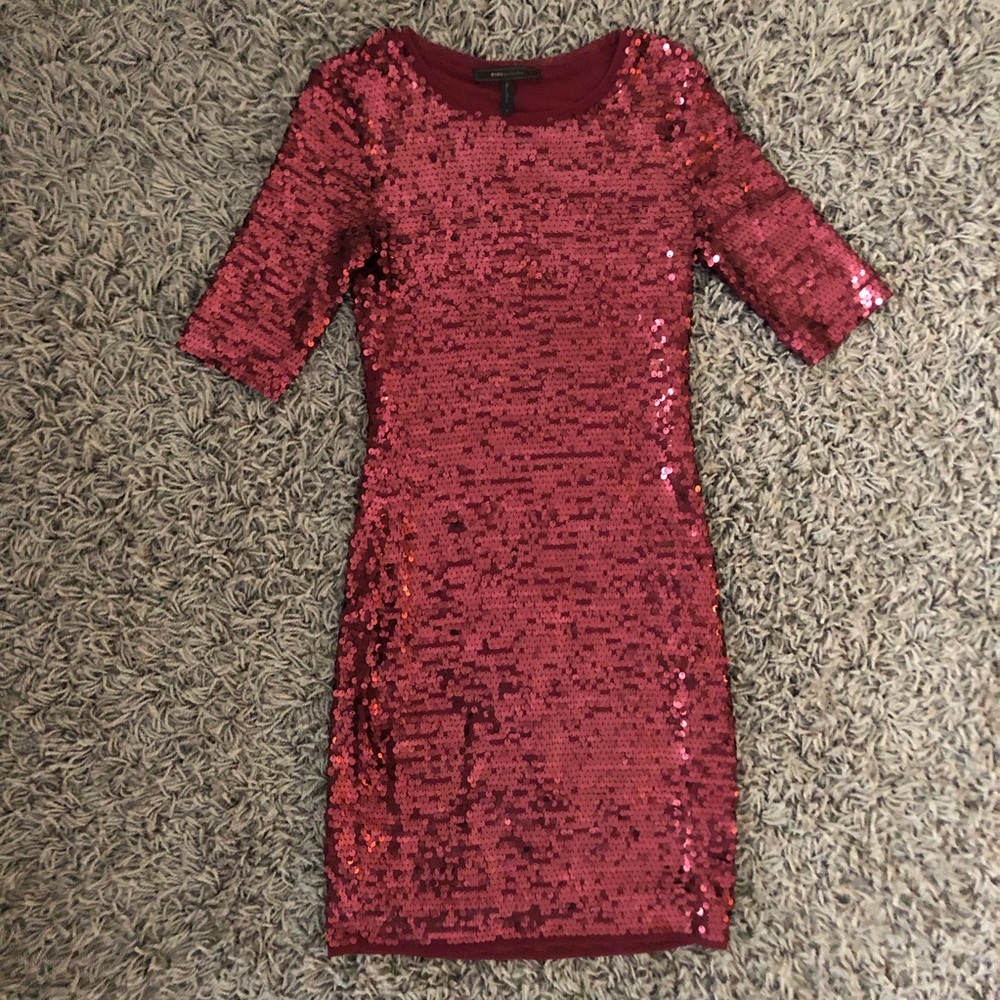 Burgundy sequined party dress Sz Small